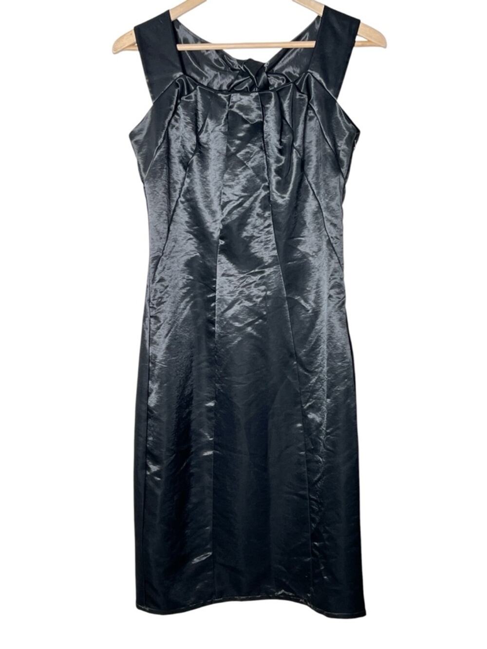 Reserved 38 black satin formal cocktail dress size 6 B143